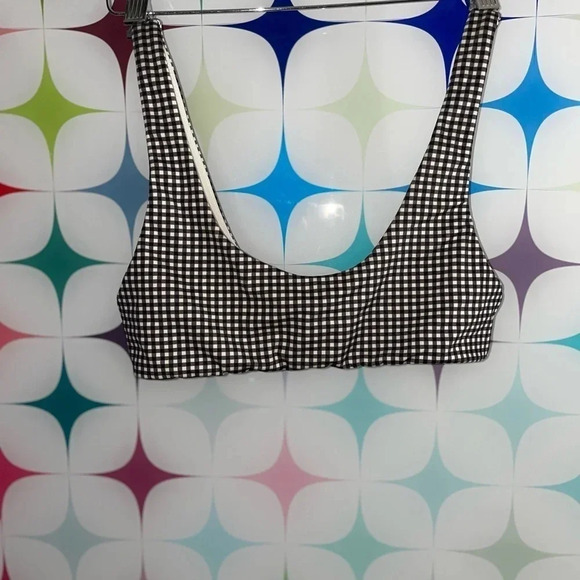 LA HEARTS GINGHAM SHELF TANK SWIM TOP BLACK AND WHITE SIZE SMALL - Picture 7 of 7